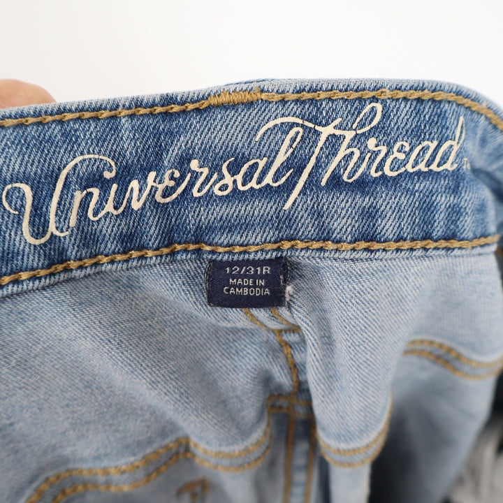 Universal Thread Womens Skinny Jeans Light Wash Distressed Knee 12/31R