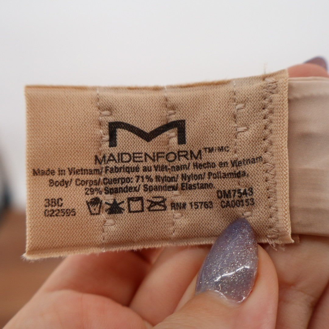 Maidenform One Fab Fit Everyday Modern Demi Bra Womens 38C Paris Nude Underwire
