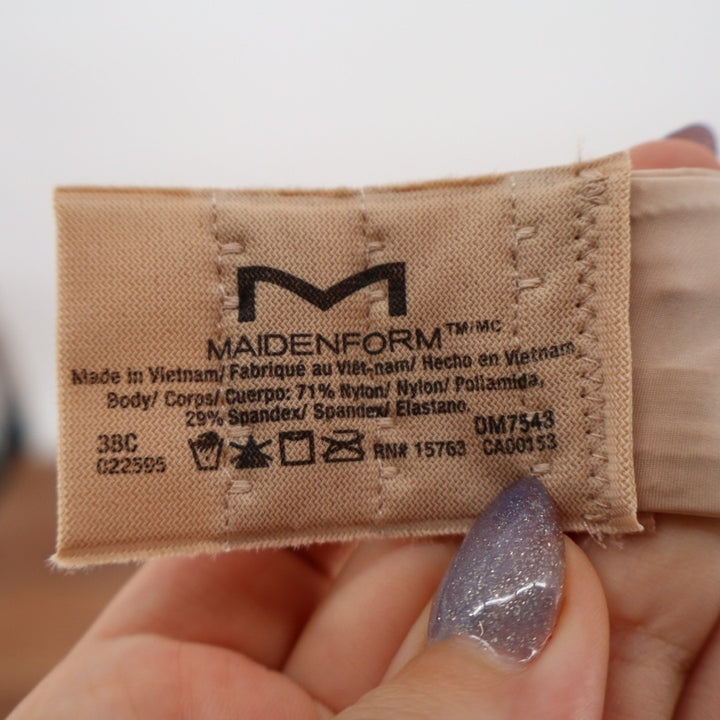 Maidenform One Fab Fit Everyday Modern Demi Bra Womens 38C Paris Nude Underwire