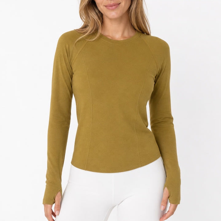Calia Focus Long Sleeve Olive Bronze Spacedye Seamless Running Top Womens XS NEW