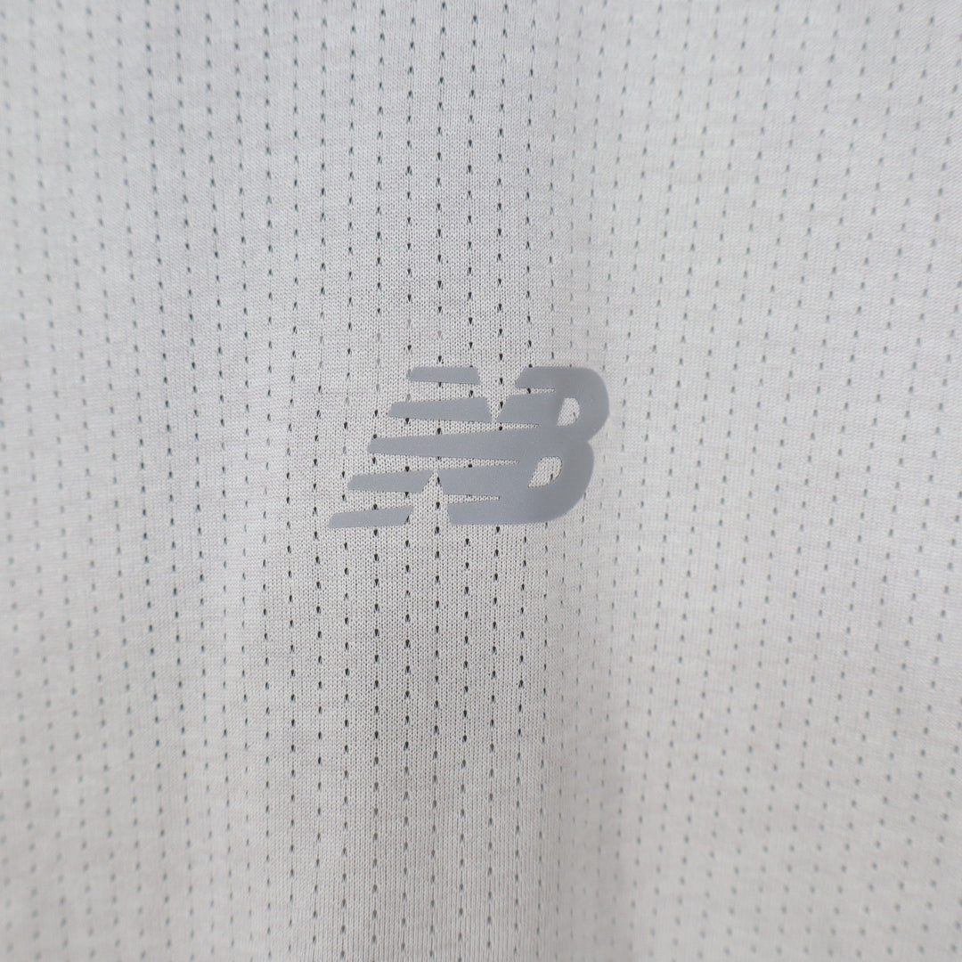 New Balance Womens Athletics Tee WT41253 Light Grey Mesh Training Shirt Size M