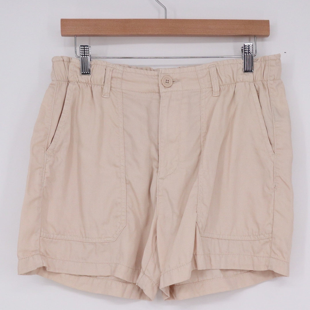 Sanctuary Women's Beige Lyocell Utility Shorts Size M Elastic Waist
