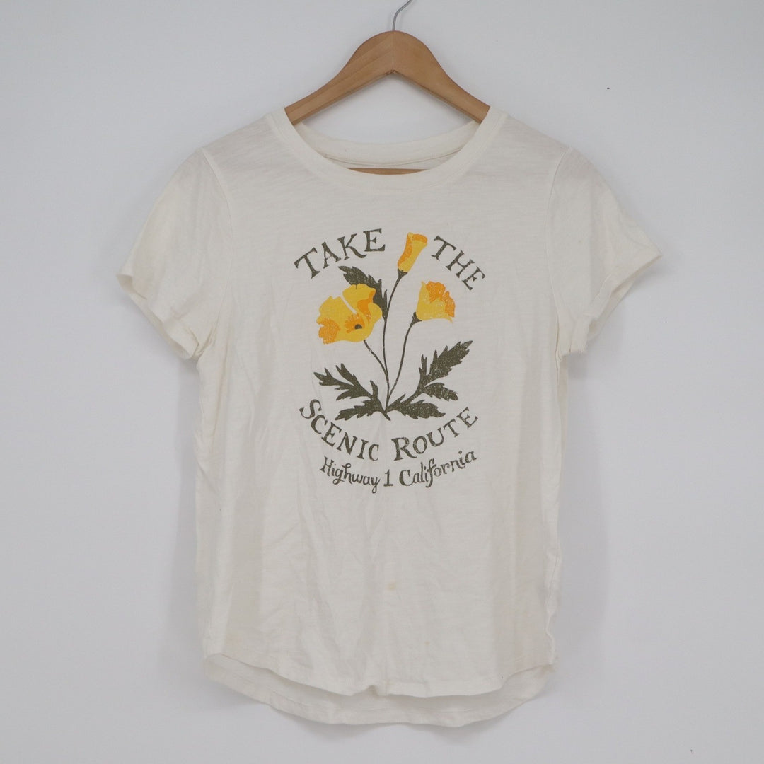 Old Navy EveryWear California Scenic Route Graphic Tee Cream Cotton Medium