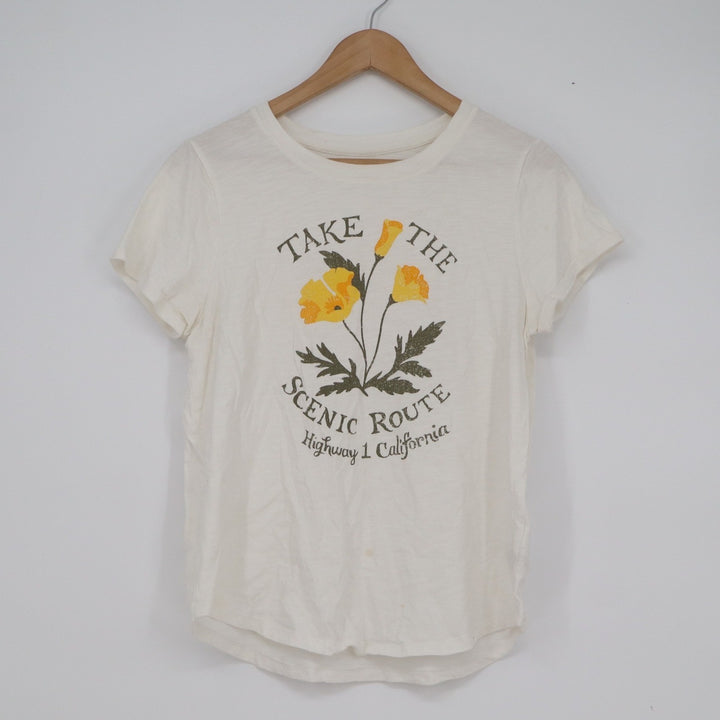 Old Navy EveryWear California Scenic Route Graphic Tee Cream Cotton Medium