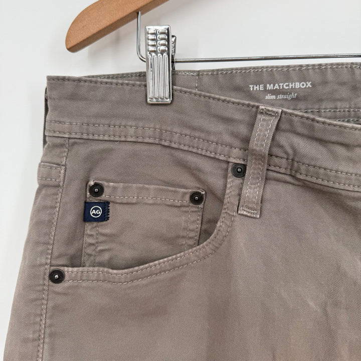 AG Adriano Goldschmied The Matchbox Slim Straight Pants Taupe Men Size 32