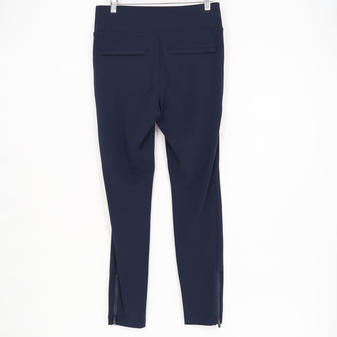 Athleta Womens Navy Blue High Rise Ankle Zip Leggings Front Seam Size M 8