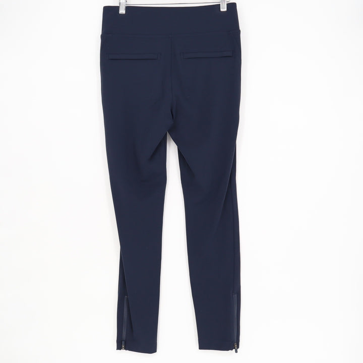 Athleta Womens Navy Blue High Rise Ankle Zip Leggings Front Seam Size M 8