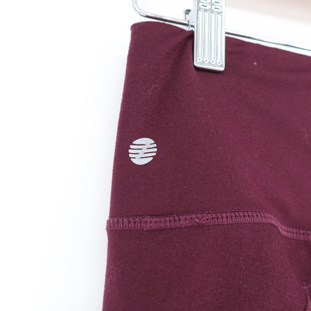 Z by Zella Womens Burgundy High Waisted Side Pocket Active Leggings Size M