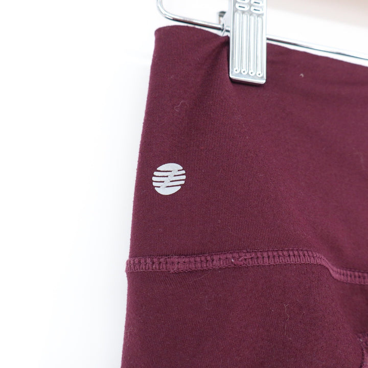 Z by Zella Womens Burgundy High Waisted Side Pocket Active Leggings Size M