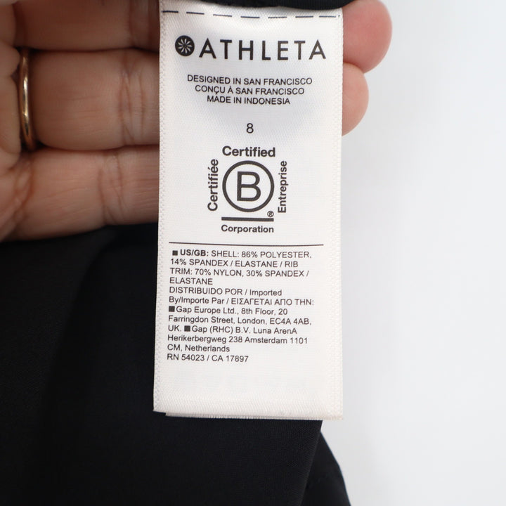 Athleta Black Athletic Hiking Shorts Zipper Pocket Size 8
