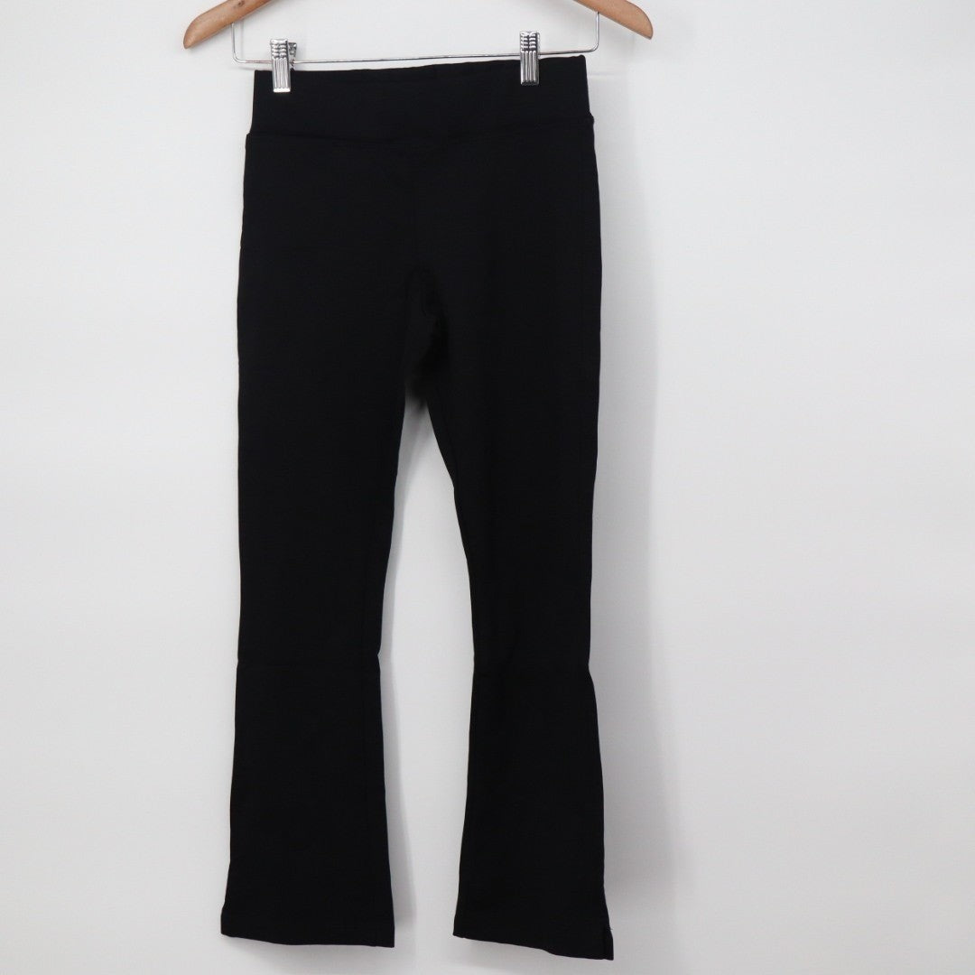 American Giant Ponte Kick Flared Pants Womens 0 Black Stretch Cropped Streetwear