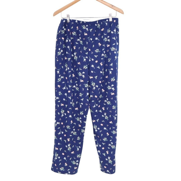 Charter Club Intimates Pajama Pants Womens Medium Navy Blue Ditsy Floral Print