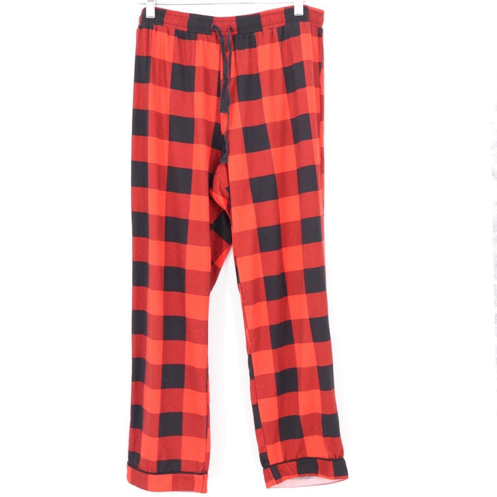 Red Black Buffalo Plaid Pajama Set Long Sleeve Button Down Pants Large