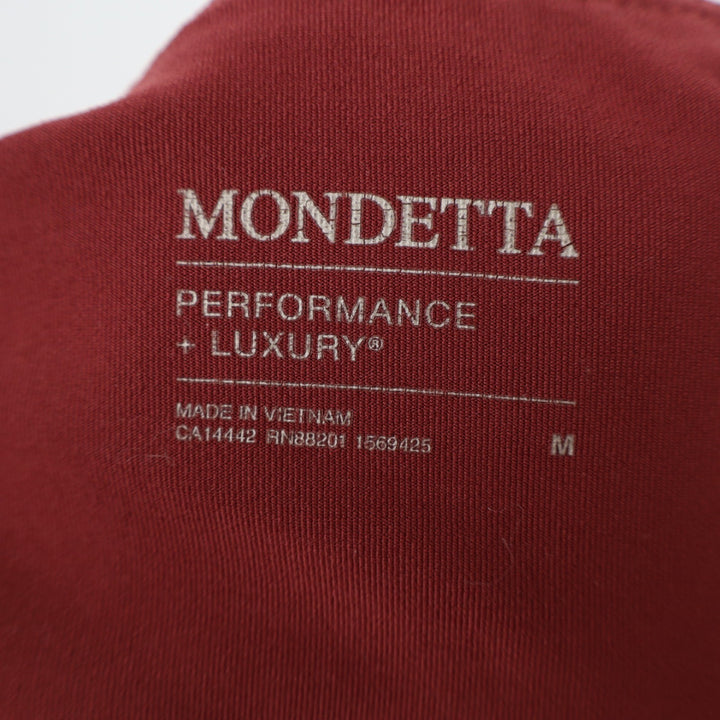 Mondetta Performance Luxury Womens Burgundy Cropped Leggings with Pockets Size M