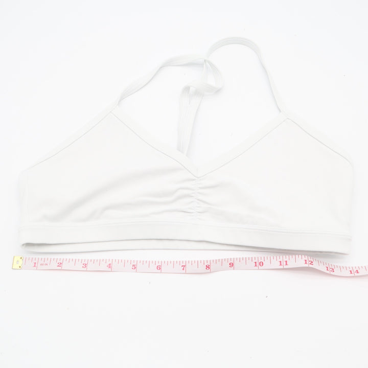 Crz Yoga Sport Bra Womens White Racerback Spaghetti Straps Wireless Activewear