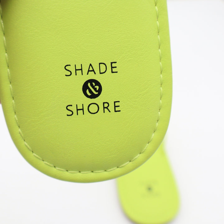 Shade & Shore Womens Neon Lime Green Strappy Thong Sandals Square Toe Size 10