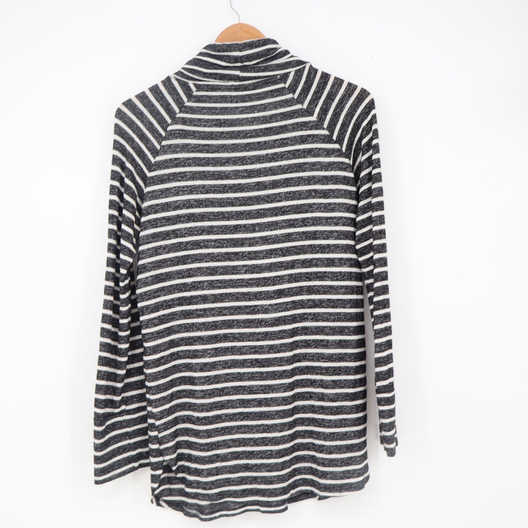 Mix by 41 Hawthorn Top Women's S Gray Striped Cowl Neck Excellent