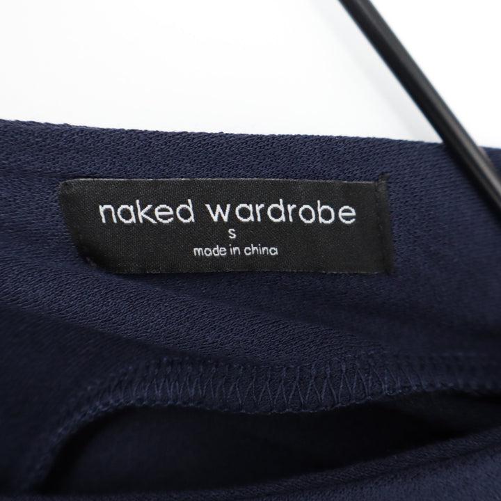 Naked Wardrobe Navy One Shoulder Maxi Dress Cutout Tie Detail Small