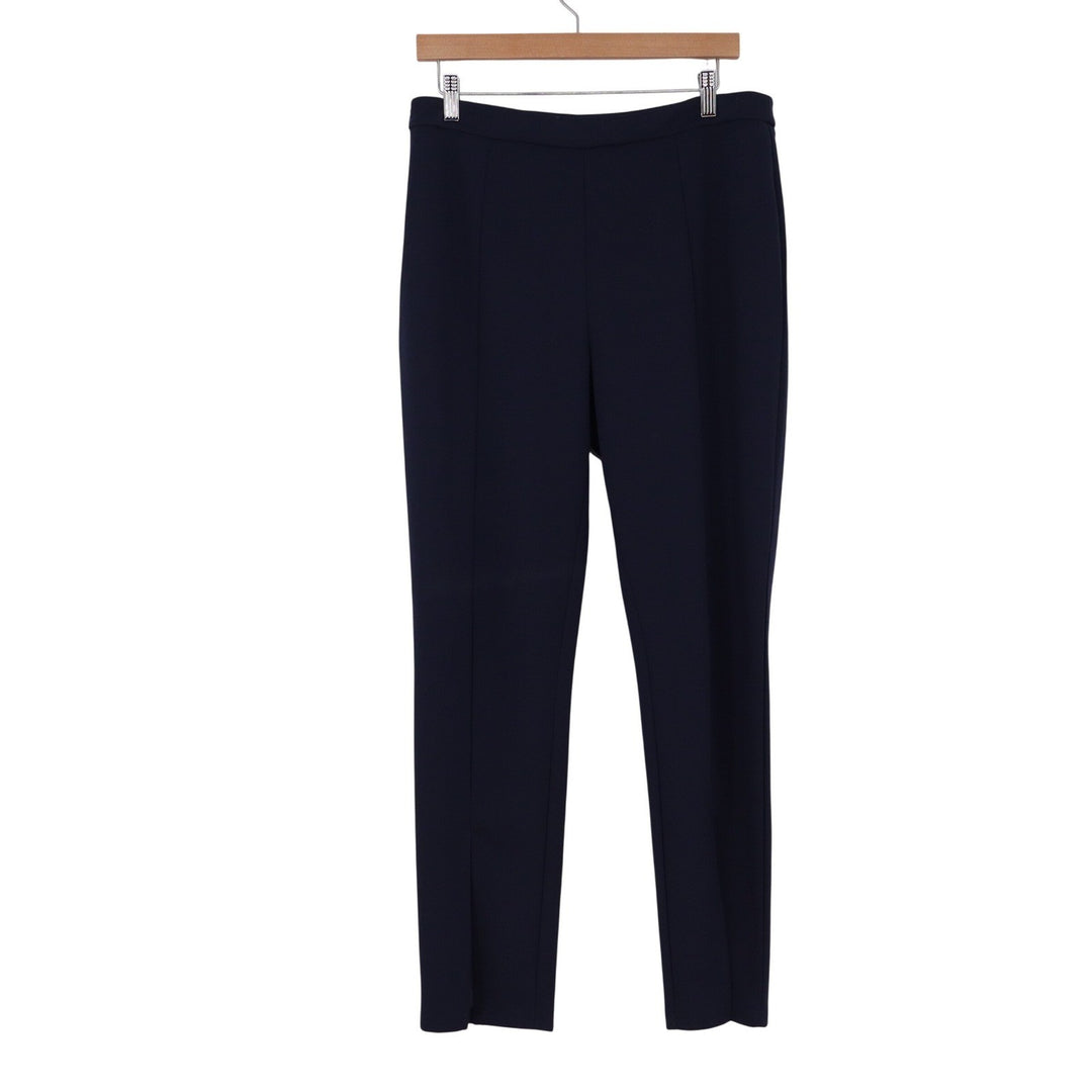 Shein Navy Blue High Waisted Split Hem Pintuck Dress Pants Trousers XL 12