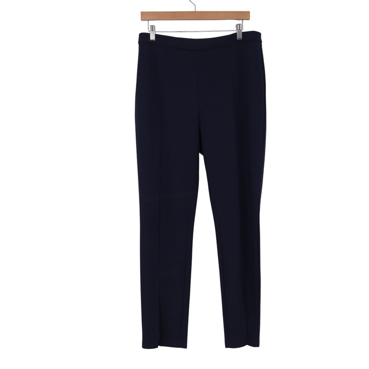 Shein Navy Blue High Waisted Split Hem Pintuck Dress Pants Trousers XL 12