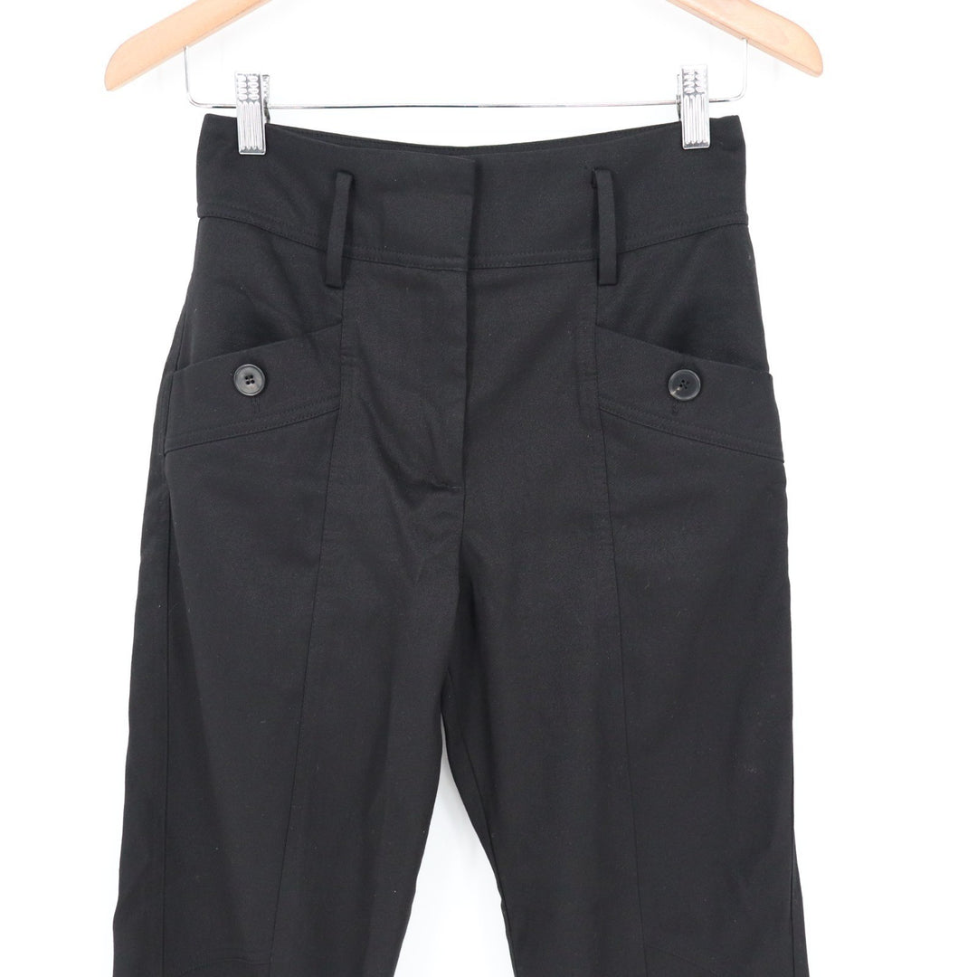 Reiss Madeline Front Pocket Tapered Pants Womens 0 Black Viscose Button Detail