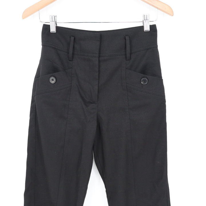 Reiss Madeline Front Pocket Tapered Pants Womens 0 Black Viscose Button Detail