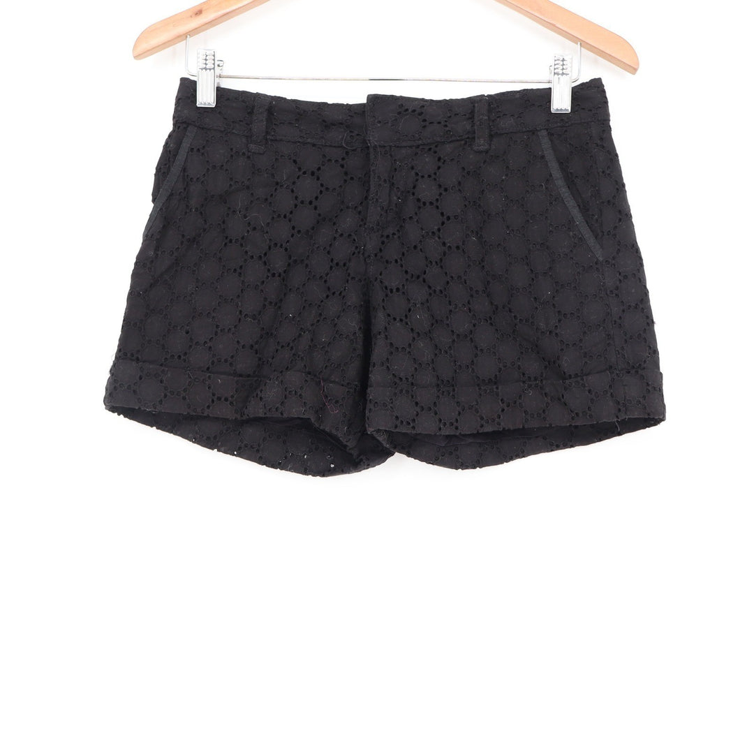 Old Navy Black Eyelet Lace Low Waist Cotton Shorts Size 2