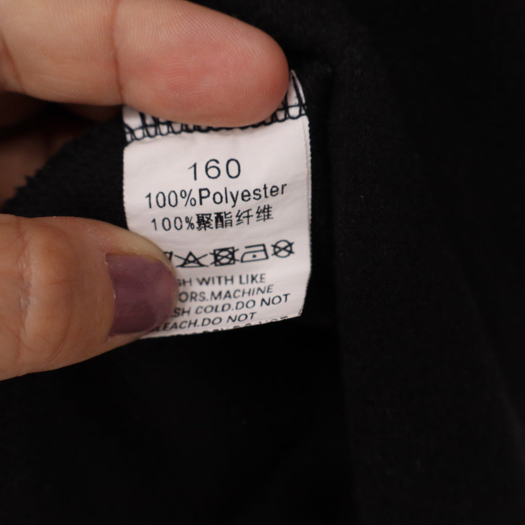 Black Double Breasted Pea Coat Notched Lapel Long Sleeve Mid Weight Jacket M