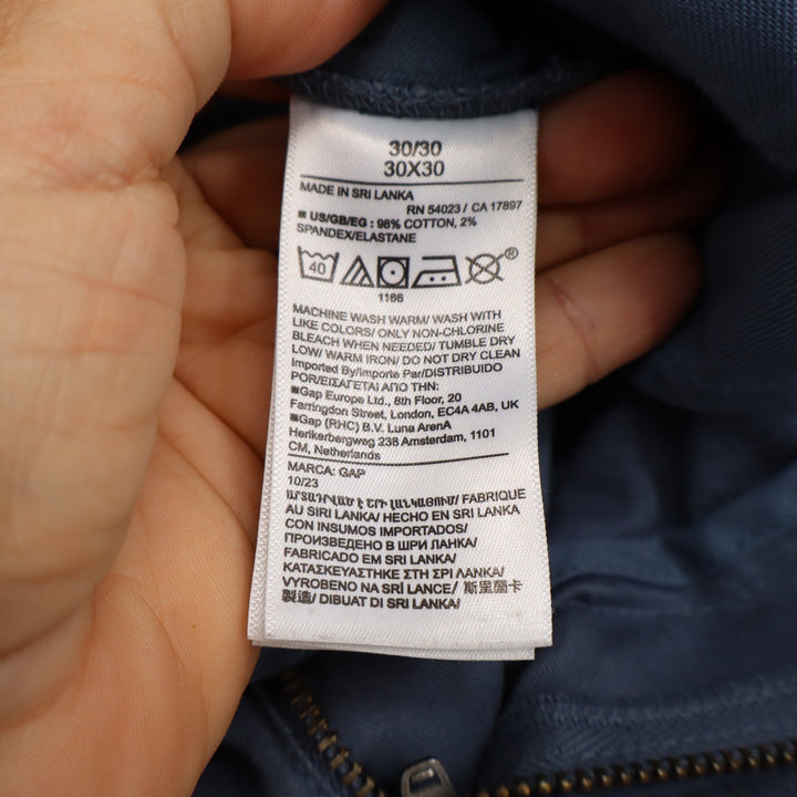 Gap Chinos Mens 30/30 Slim Blue Regenerative Cotton Stretch Pants Excellent
