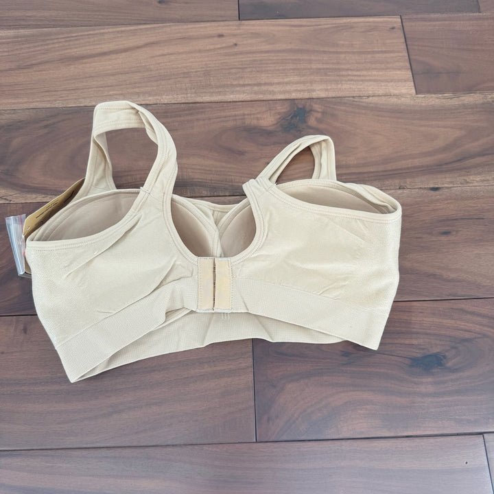 Truekind Daily Comfort Wirefree Shaper Bra Nude Seamless Stretch Bralette L