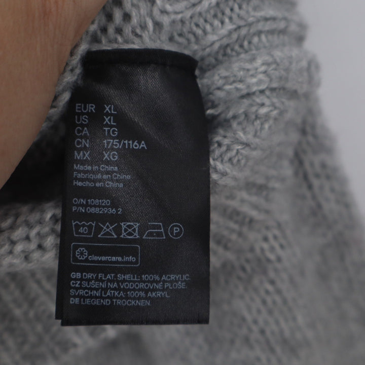 H&M Divided Grey Mock Neck Chunky Knit Cropped Sweater XL