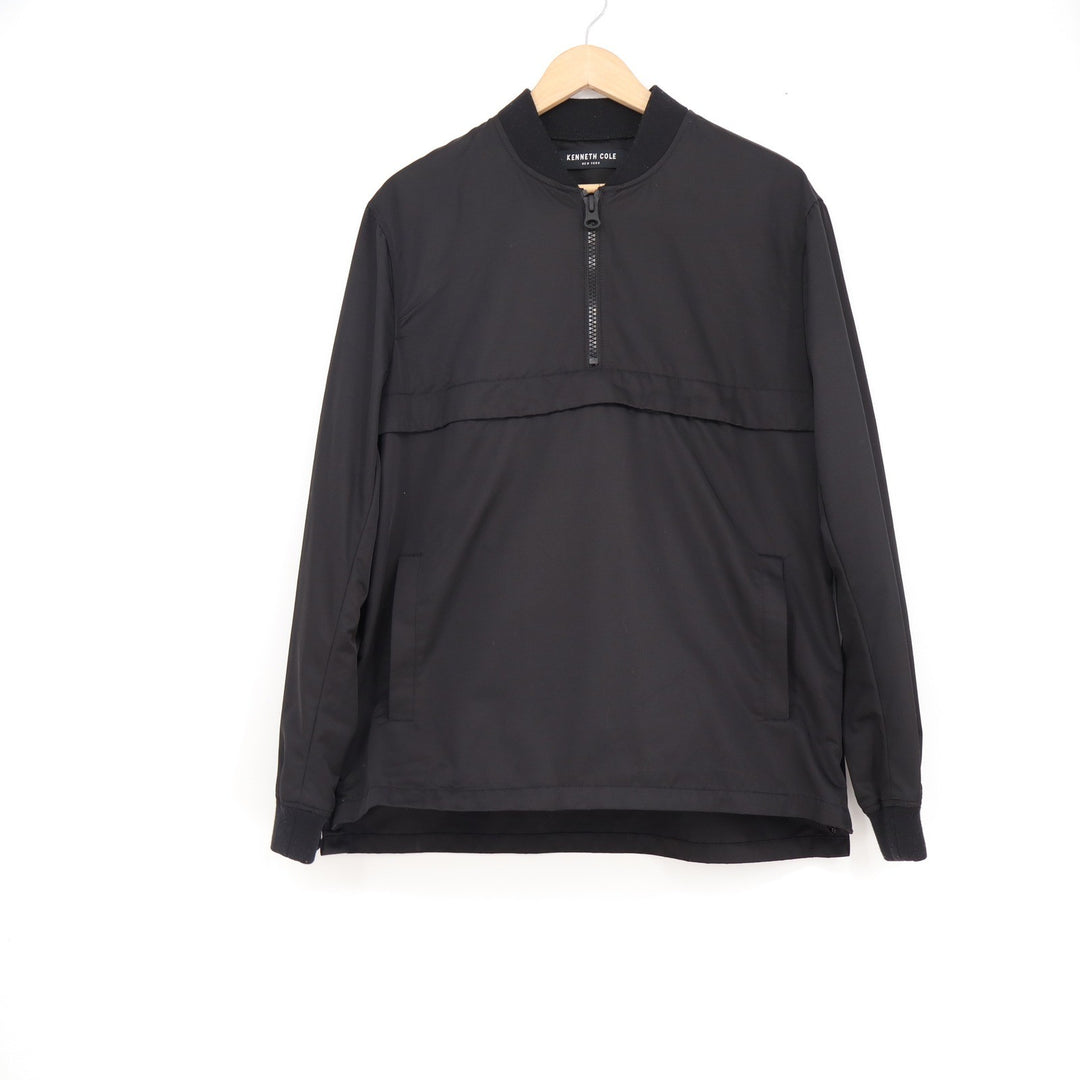 Kenneth Cole New York Mens Black Quarter Zip Pullover Jacket Side Zip Size M