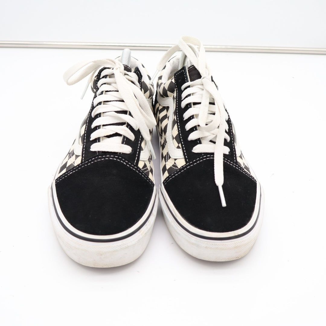 Vans Old Skool Sneakers Unisex M8/W9.5 Black White Check Round Toe Skate Shoes