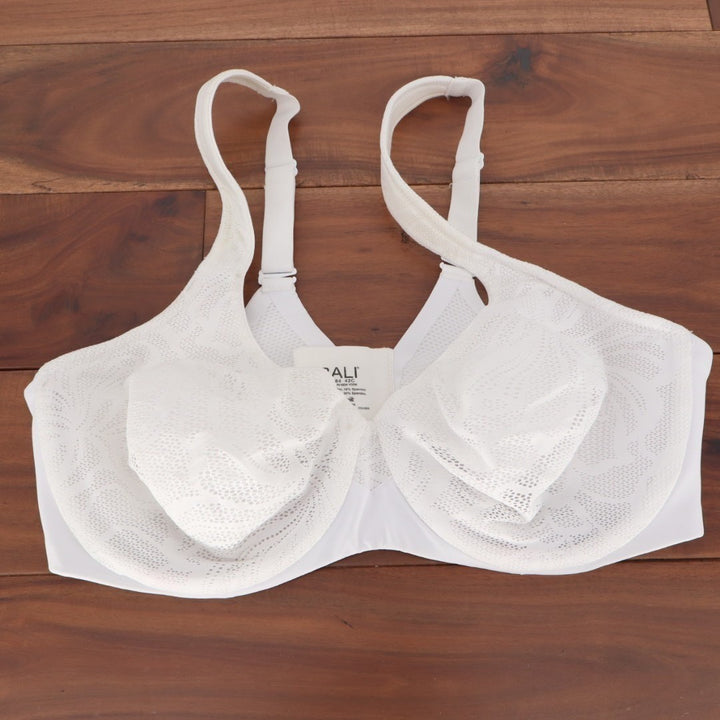 Bali Coolest Smoothing Minimizer Bra Womens 42C White Underwire Adjustable Strap