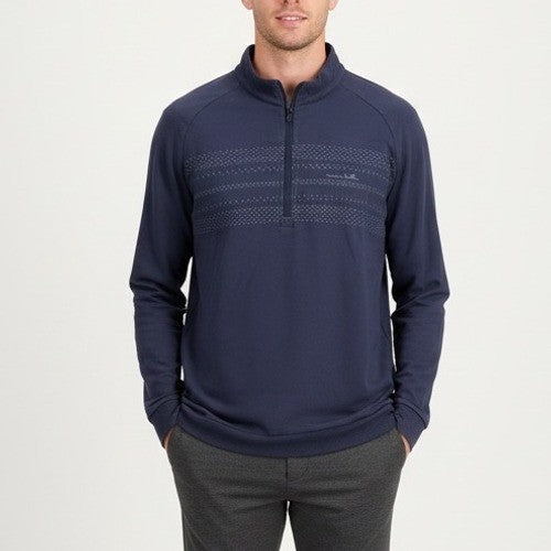 Travis Mathew Navy Blue Quarter Zip Pullover Athletic Shirt Mens XXL Long Sleeve