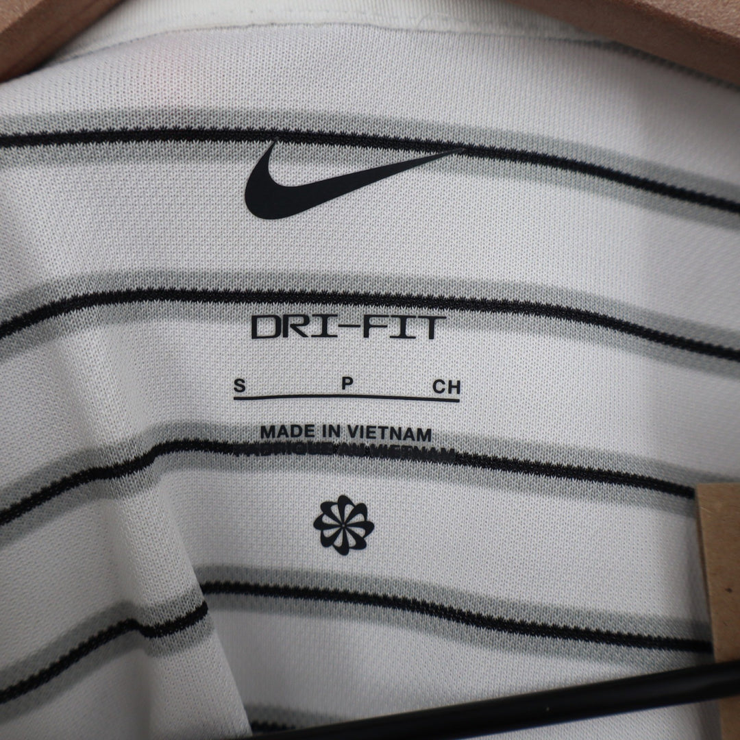 Nike Mens Dri-FIT Golf Polo Shirt White Striped Size S