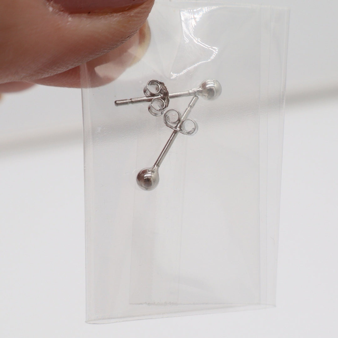 Epirora 925 Sterling Silver Ball Stud Tragus Earrings Minimalist Silver Sphere