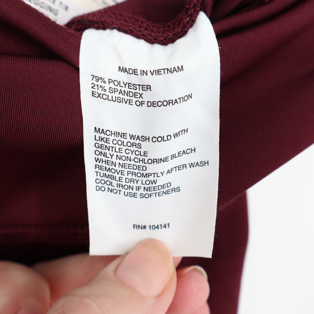 DSG Activate High-Rise Legging Burgundy White Piping Side Pockets Size S NEW