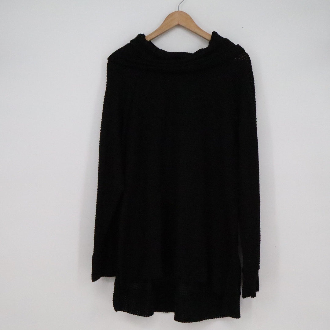 Suzanne Betro Simple Black Cowl Neck Tunic Sweater Plus Size 3X