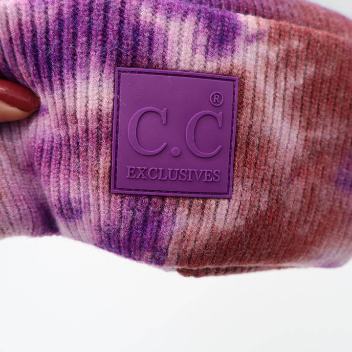 C.C Beanie Womens OS Iris Wild Ginger Tie Dye Ribbed Knit New