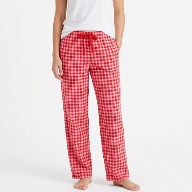 Charter Club Intimates Separates Table Pajama Pants Women M Red White Dawn Plaid