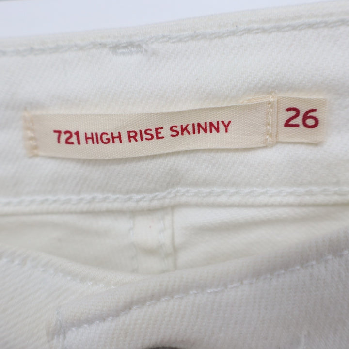 Levi's 721 Skinny Jeans Womens 26 White Denim Cotton Stretch 5-Pockets High Rise
