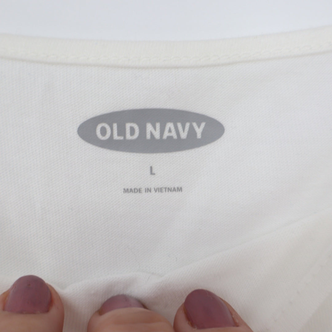 Old Navy Womens Large White High Neck Spaghetti Strap Cami Tank Top