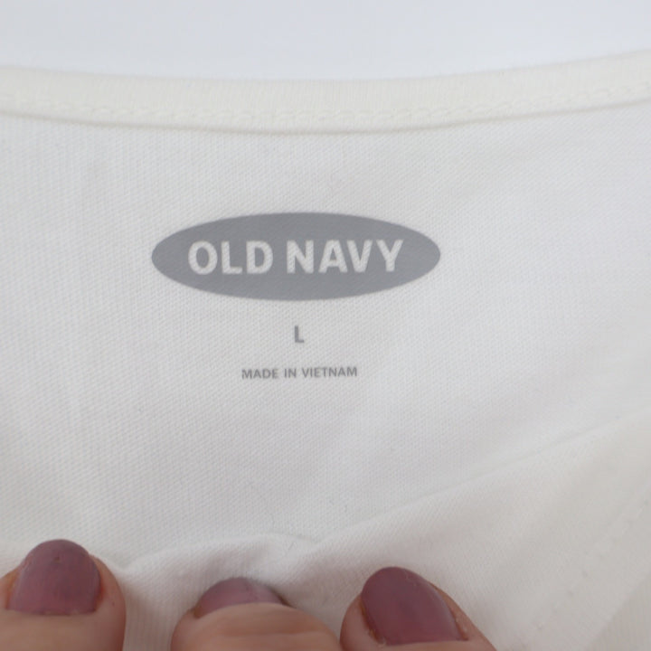 Old Navy Womens Large White High Neck Spaghetti Strap Cami Tank Top