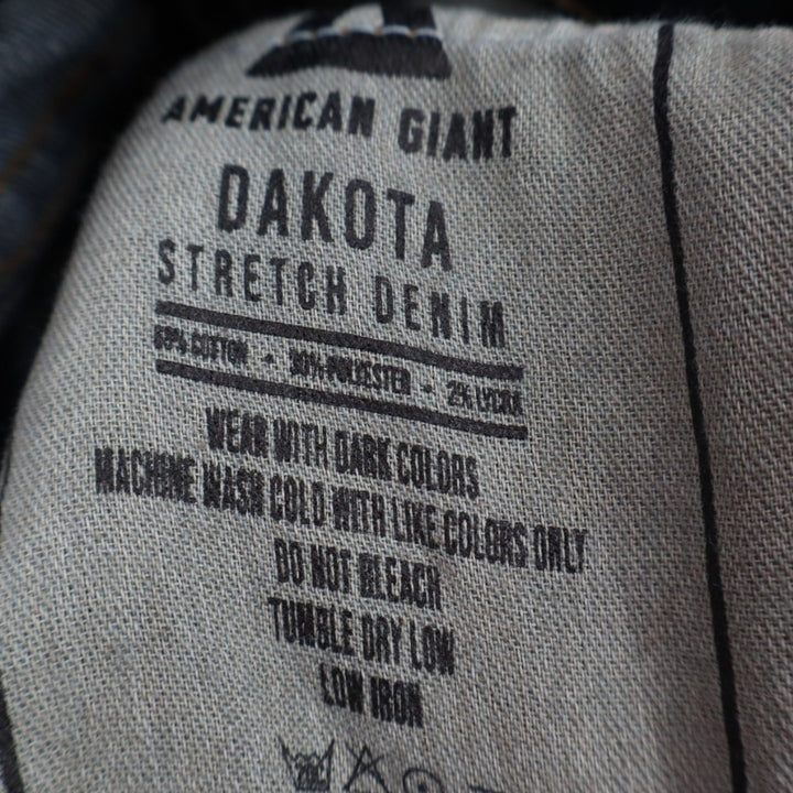 American Giant Dakota Straight Jeans Mens 30x30 Blue Dark Wash Denim Stretch