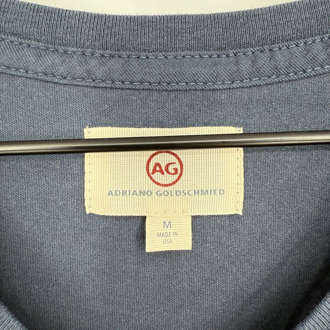 AG Adriano Goldschmied V Neck T Shirt Navy Blue Mens Size M Made in USA