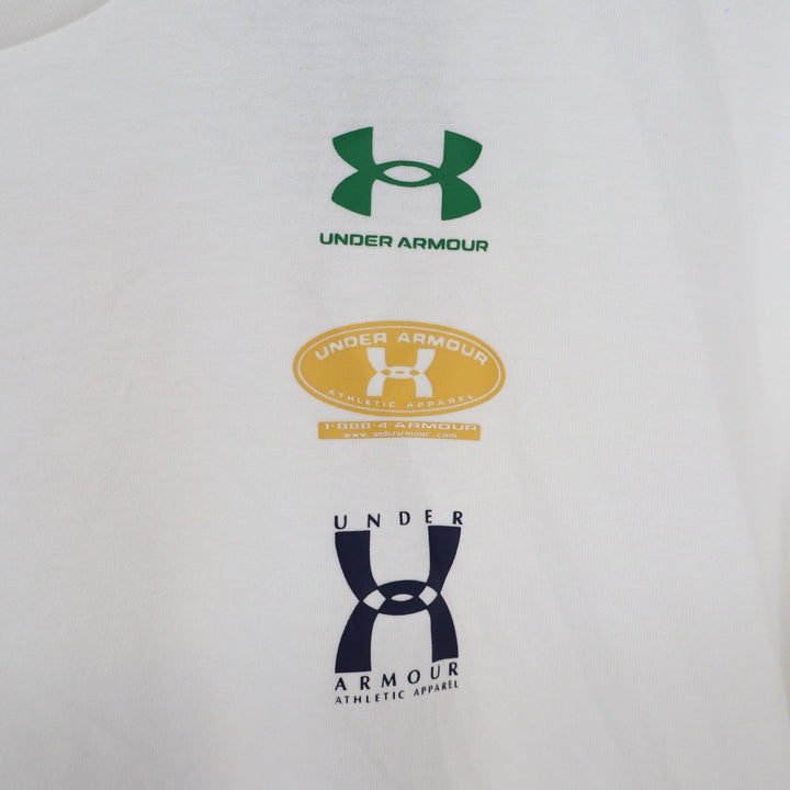 Under Armour Mens White Evolution Logo Graphic T-Shirt Loose Fit L