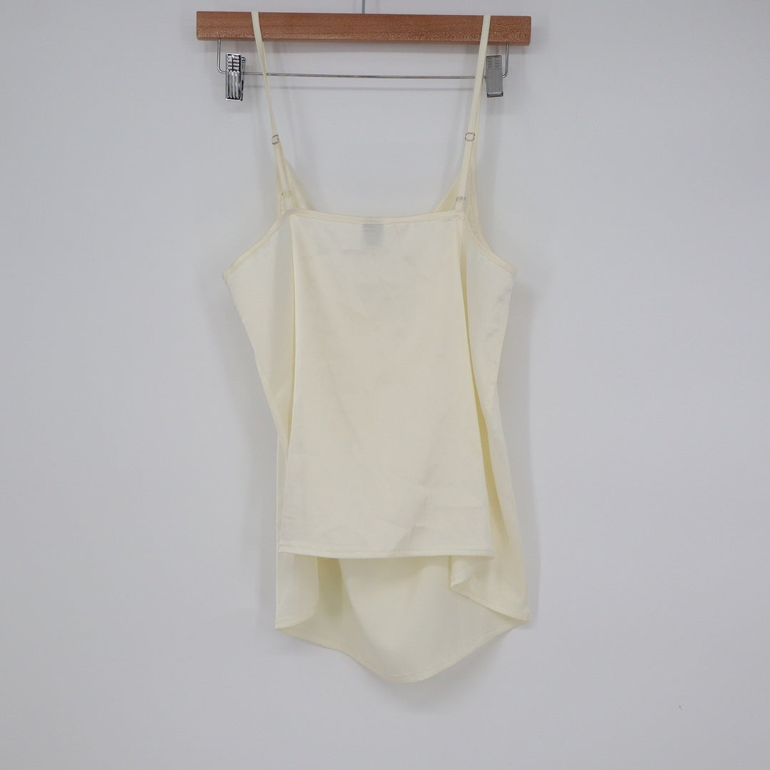 SHEIN Women Cream Satin Cowl Neck Camisole Top Adjustable Straps Size L