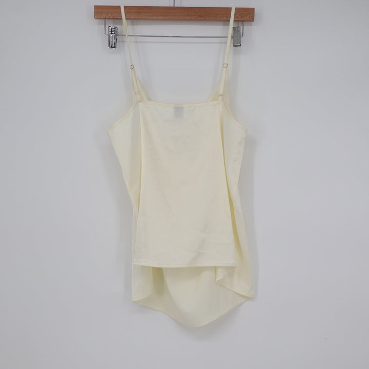 SHEIN Women Cream Satin Cowl Neck Camisole Top Adjustable Straps Size L