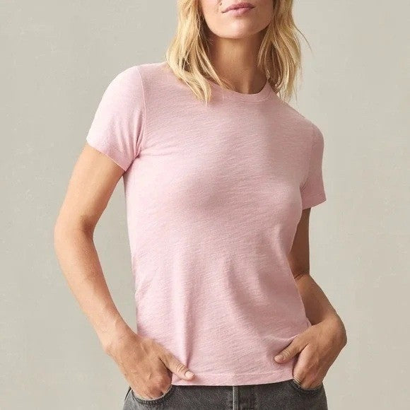American Giant Classic T-Shirt Womens XL Pink Cotton Crew Neck Short Sleeve